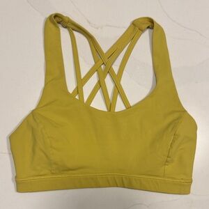 Lululemon Vibrant Yellow Sports Bra with Crisscross Back